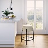 image:imageNathan James Barker Classic Counter Height Wood Barstool with Leather Removable Cushion Backless Island 24 Bar Stool for Kitchen Chestnut Brown Set of 2BlackWhite