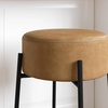 image:imageNathan James Barker Classic Counter Height Wood Barstool with Leather Removable Cushion Backless Island 24 Bar Stool for Kitchen Chestnut Brown Set of 2Medium BrownBlack