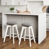 image:imageNathan James Barker Classic Counter Height Wood Barstool with Leather Removable Cushion Backless Island 24 Bar Stool for Kitchen Chestnut Brown Set of 2Dark GrayWhite