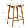 image:imageNathan James Barker Classic Counter Height Wood Barstool with Leather Removable Cushion Backless Island 24 Bar Stool for Kitchen Chestnut Brown Set of 2Medium BrownWhite Boucle