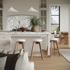 image:imageNathan James Barker Classic Counter Height Wood Barstool with Leather Removable Cushion Backless Island 24 Bar Stool for Kitchen Chestnut Brown Set of 2WhiteLight Brown