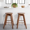 image:imageNathan James Barker Classic Counter Height Wood Barstool with Leather Removable Cushion Backless Island 24 Bar Stool for Kitchen Chestnut Brown Set of 2Antique CoffeeBrown