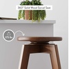 image:imageNathan James Barker Classic Counter Height Wood Barstool with Leather Removable Cushion Backless Island 24 Bar Stool for Kitchen Chestnut Brown Set of 2Antique CoffeeBrown