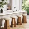 image:imageNathan James Barker Classic Counter Height Wood Barstool with Leather Removable Cushion Backless Island 24 Bar Stool for Kitchen Chestnut Brown Set of 2Preston Brown