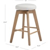image:imageNathan James Barker Classic Counter Height Wood Barstool with Leather Removable Cushion Backless Island 24 Bar Stool for Kitchen Chestnut Brown Set of 2WhiteLight Brown