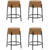 image:imageNathan James Barker Classic Counter Height Wood Barstool with Leather Removable Cushion Backless Island 24 Bar Stool for Kitchen Chestnut Brown Set of 2Medium BrownBlack