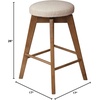 image:imageNathan James Barker Classic Counter Height Wood Barstool with Leather Removable Cushion Backless Island 24 Bar Stool for Kitchen Chestnut Brown Set of 2Medium BrownBeige