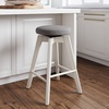 image:imageNathan James Barker Classic Counter Height Wood Barstool with Leather Removable Cushion Backless Island 24 Bar Stool for Kitchen Chestnut Brown Set of 2Dark GrayWhite