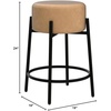 image:imageNathan James Barker Classic Counter Height Wood Barstool with Leather Removable Cushion Backless Island 24 Bar Stool for Kitchen Chestnut Brown Set of 2Medium BrownBlack