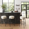 image:imageNathan James Barker Classic Counter Height Wood Barstool with Leather Removable Cushion Backless Island 24 Bar Stool for Kitchen Chestnut Brown Set of 2BlackWhite