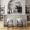 image:imageNathan James Barker Classic Counter Height Wood Barstool with Leather Removable Cushion Backless Island 24 Bar Stool for Kitchen Chestnut Brown Set of 2BlackWhite