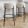 image:imageNathan James Barker Classic Counter Height Wood Barstool with Leather Removable Cushion Backless Island 24 Bar Stool for Kitchen Chestnut Brown Set of 2BlackWhite