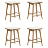 image:imageNathan James Barker Classic Counter Height Wood Barstool with Leather Removable Cushion Backless Island 24 Bar Stool for Kitchen Chestnut Brown Set of 2Medium BrownWhite Boucle