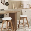 image:imageNathan James Barker Classic Counter Height Wood Barstool with Leather Removable Cushion Backless Island 24 Bar Stool for Kitchen Chestnut Brown Set of 2WhiteLight Brown