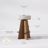 image:imageNathan James Barker Classic Counter Height Wood Barstool with Leather Removable Cushion Backless Island 24 Bar Stool for Kitchen Chestnut Brown Set of 2Preston Brown