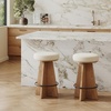 image:imageNathan James Barker Classic Counter Height Wood Barstool with Leather Removable Cushion Backless Island 24 Bar Stool for Kitchen Chestnut Brown Set of 2Preston Brown