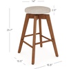 image:imageNathan James Barker Classic Counter Height Wood Barstool with Leather Removable Cushion Backless Island 24 Bar Stool for Kitchen Chestnut Brown Set of 2Medium BrownBeige