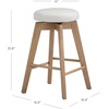 image:imageNathan James Barker Classic Counter Height Wood Barstool with Leather Removable Cushion Backless Island 24 Bar Stool for Kitchen Chestnut Brown Set of 2WhiteLight Brown