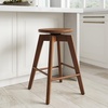 image:imageNathan James Barker Classic Counter Height Wood Barstool with Leather Removable Cushion Backless Island 24 Bar Stool for Kitchen Chestnut Brown Set of 2Antique CoffeeBrown