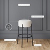 image:imageNathan James Barker Classic Counter Height Wood Barstool with Leather Removable Cushion Backless Island 24 Bar Stool for Kitchen Chestnut Brown Set of 2BlackWhite