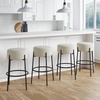 image:imageNathan James Barker Classic Counter Height Wood Barstool with Leather Removable Cushion Backless Island 24 Bar Stool for Kitchen Chestnut Brown Set of 2BlackWhite