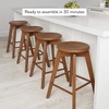 image:imageNathan James Barker Classic Counter Height Wood Barstool with Leather Removable Cushion Backless Island 24 Bar Stool for Kitchen Chestnut Brown Set of 2Antique CoffeeBrown