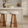 image:imageNathan James Barker Classic Counter Height Wood Barstool with Leather Removable Cushion Backless Island 24 Bar Stool for Kitchen Chestnut Brown Set of 2Preston Brown