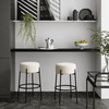 image:imageNathan James Barker Classic Counter Height Wood Barstool with Leather Removable Cushion Backless Island 24 Bar Stool for Kitchen Chestnut Brown Set of 2BlackWhite