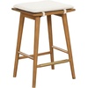 image:imageNathan James Barker Classic Counter Height Wood Barstool with Leather Removable Cushion Backless Island 24 Bar Stool for Kitchen Chestnut Brown Set of 2Medium BrownWhite Boucle