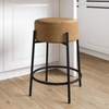 image:imageNathan James Barker Classic Counter Height Wood Barstool with Leather Removable Cushion Backless Island 24 Bar Stool for Kitchen Chestnut Brown Set of 2Medium BrownBlack