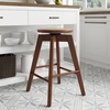 image:imageNathan James Barker Classic Counter Height Wood Barstool with Leather Removable Cushion Backless Island 24 Bar Stool for Kitchen Chestnut Brown Set of 2Antique CoffeeBrown