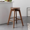 image:imageNathan James Barker Classic Counter Height Wood Barstool with Leather Removable Cushion Backless Island 24 Bar Stool for Kitchen Chestnut Brown Set of 2Antique CoffeeBrown