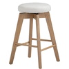 image:imageNathan James Barker Classic Counter Height Wood Barstool with Leather Removable Cushion Backless Island 24 Bar Stool for Kitchen Chestnut Brown Set of 2WhiteLight Brown