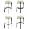 image:imageNathan James Barker Classic Counter Height Wood Barstool with Leather Removable Cushion Backless Island 24 Bar Stool for Kitchen Chestnut Brown Set of 2BlackWhite