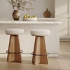 image:imageNathan James Barker Classic Counter Height Wood Barstool with Leather Removable Cushion Backless Island 24 Bar Stool for Kitchen Chestnut Brown Set of 2Preston Brown