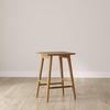 image:imageNathan James Barker Classic Counter Height Wood Barstool with Leather Removable Cushion Backless Island 24 Bar Stool for Kitchen Chestnut Brown Set of 2Medium BrownWhite Boucle