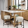 image:imageNathan James Barker Classic Counter Height Wood Barstool with Leather Removable Cushion Backless Island 24 Bar Stool for Kitchen Chestnut Brown Set of 2BlackWhite