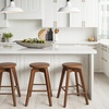 image:imageNathan James Barker Classic Counter Height Wood Barstool with Leather Removable Cushion Backless Island 24 Bar Stool for Kitchen Chestnut Brown Set of 2Antique CoffeeBrown