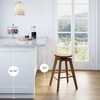 image:imageNathan James Barker Classic Counter Height Wood Barstool with Leather Removable Cushion Backless Island 24 Bar Stool for Kitchen Chestnut Brown Set of 2Antique CoffeeBrown
