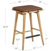 image:imageNathan James Barker Classic Counter Height Wood Barstool with Leather Removable Cushion Backless Island 24 Bar Stool for Kitchen Chestnut Brown Set of 2Light BrownBrown