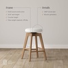 image:imageNathan James Barker Classic Counter Height Wood Barstool with Leather Removable Cushion Backless Island 24 Bar Stool for Kitchen Chestnut Brown Set of 2WhiteLight Brown