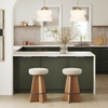 image:imageNathan James Barker Classic Counter Height Wood Barstool with Leather Removable Cushion Backless Island 24 Bar Stool for Kitchen Chestnut Brown Set of 2Preston Brown