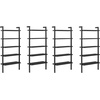 image:imageNathan James Beacon 3Shelf Bookcase with Seagrass Cabinet Solid Wood Bookshelf with Storage with Solid Wood Frame SeagrassRaw Oak Set of 3Beacon Black