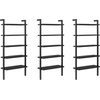 image:imageNathan James Beacon 3Shelf Bookcase with Seagrass Cabinet Solid Wood Bookshelf with Storage with Solid Wood Frame SeagrassRaw Oak Set of 3Beacon Black