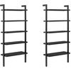 image:imageNathan James Beacon 3Shelf Bookcase with Seagrass Cabinet Solid Wood Bookshelf with Storage with Solid Wood Frame SeagrassRaw Oak Set of 3Beacon Black Oak
