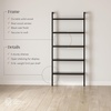 image:imageNathan James Beacon 3Shelf Bookcase with Seagrass Cabinet Solid Wood Bookshelf with Storage with Solid Wood Frame SeagrassRaw Oak Set of 3Beacon Black
