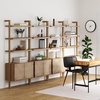 image:imageNathan James Beacon 3Shelf Bookcase with Seagrass Cabinet Solid Wood Bookshelf with Storage with Solid Wood Frame SeagrassRaw Oak Set of 3Beacon Light BrownSeagrass