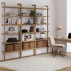 image:imageNathan James Beacon 3Shelf Bookcase with Seagrass Cabinet Solid Wood Bookshelf with Storage with Solid Wood Frame SeagrassRaw Oak Set of 3Beacon Light Brown 6 Shelf