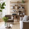 image:imageNathan James Beacon 3Shelf Bookcase with Seagrass Cabinet Solid Wood Bookshelf with Storage with Solid Wood Frame SeagrassRaw Oak Set of 3Beacon Light Brown 6 Shelf