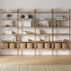 image:imageNathan James Beacon 3Shelf Bookcase with Seagrass Cabinet Solid Wood Bookshelf with Storage with Solid Wood Frame SeagrassRaw Oak Set of 3Beacon Light Brown 6 Shelf